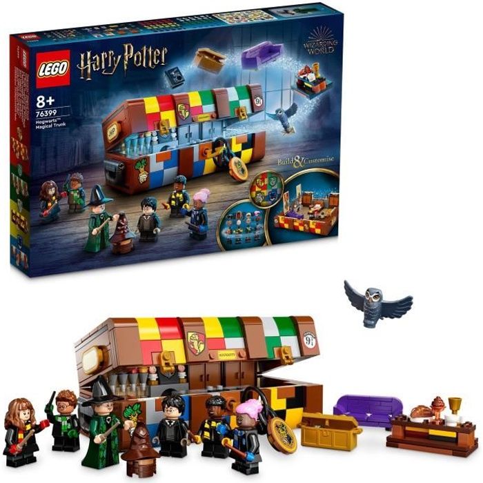 LEGO 76399 Harry Potter La Malle Magique De Poudlard, Jouet Personnalisable, Création d'Accessoire et Personnages, Enfants 8 Ans