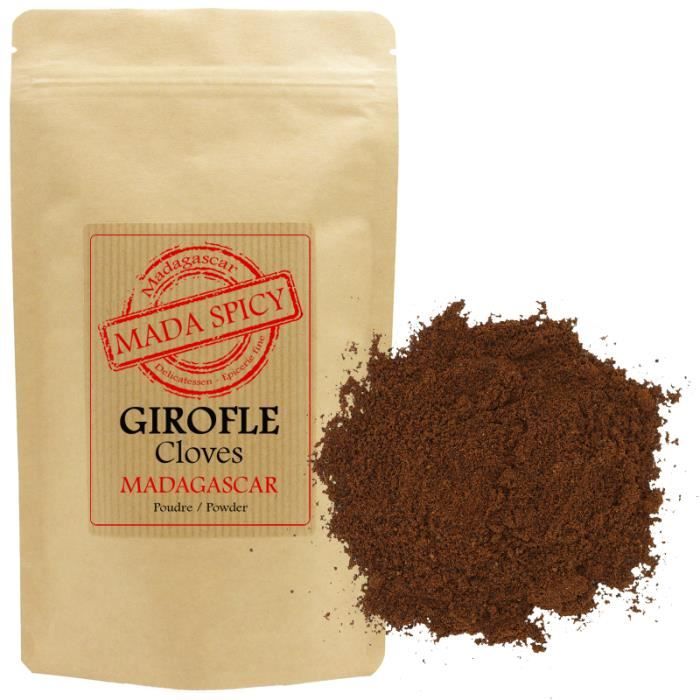 Girofle poudre de Madagascar 100g, sachet kraft refermable