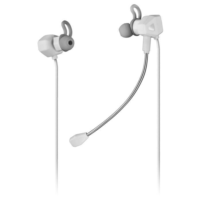 Mars Gaming MIHXW Blanc, Écouteurs in-Ear avec Microphone, PS4/PS5/XBOX/SWITCH/PC