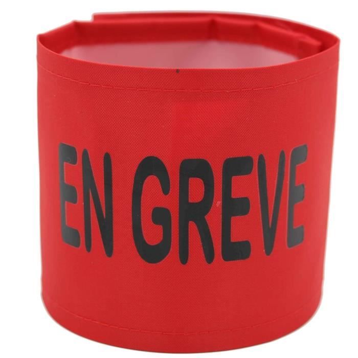 Brassard de sécurité haute visiblité - EN GREVE - rouge