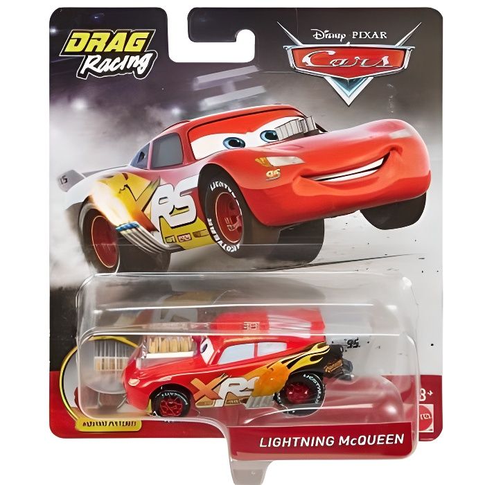 Voiture Disney Cars Drag Racing Flash Mcqueen Avec Piston - Vehicule Miniature - Xtreme Racing Series