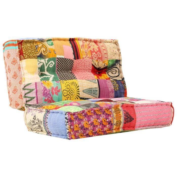 Canapé 120x120x20 cm Tissu Patchwork