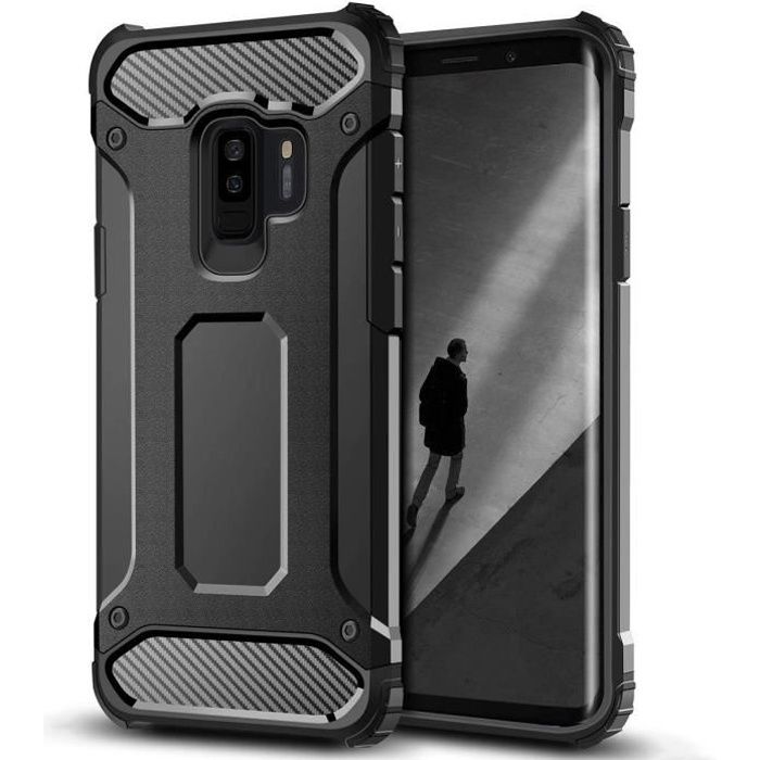 SmartLegend Anti Rayures Coque Samsung Galaxy S9 TPU&PC Anti Choc conception anti-poussière Etui Noir