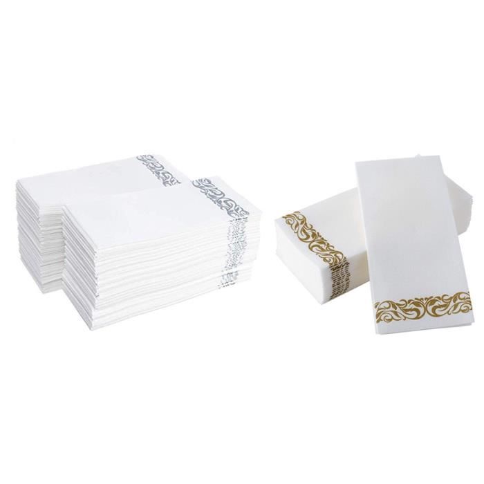 100 Pcs Essuie-Mains Jetables Serviette en Papier Salle de Bains Mariages Parti HôTel Serviettes en Papier Doux et Absorbant