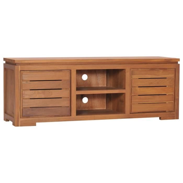 Meuble TV 110x30x40 cm Bois de teck massif-4587