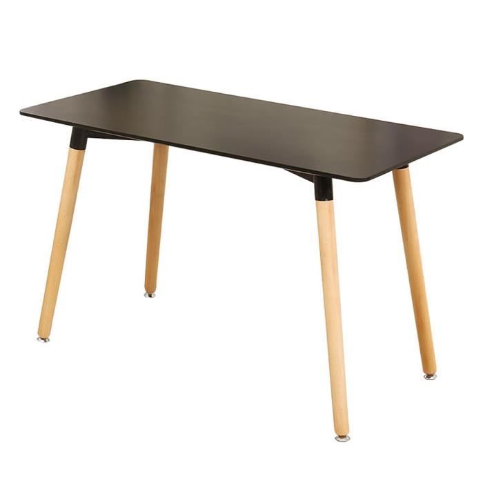 Table à manger tout en bois table à manger nordique simple noir