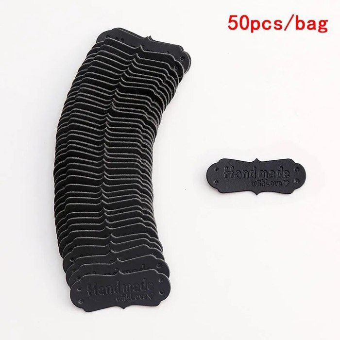 Kit De 30 étiquettes En Cuir PU Fait Main Pour Couture - Relief - Embellissement