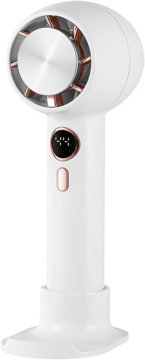 Mini Ventilateur Portable USB Rechargeable – 5 Vitesses, Écran Numérique, 17400 Tr/min, Mousqueton, Ultra Compact Pour Voyage Et Été