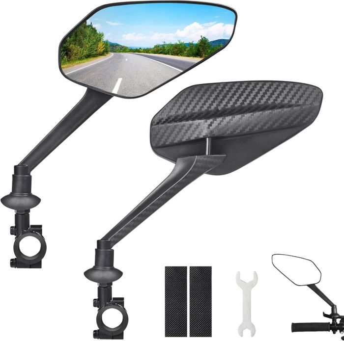 Rétroviseurs Vélo Lot De 2 - Pour Guidon 17.4-22mm, Miroir Convexe 76mm | VTT, Route, Vélo électrique - 5