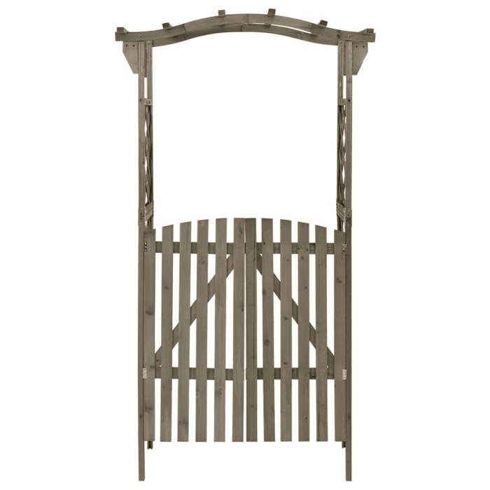 Pergola - CLOUD - avec portail 116x40x204 cm Gris Bois de sapin massif P54