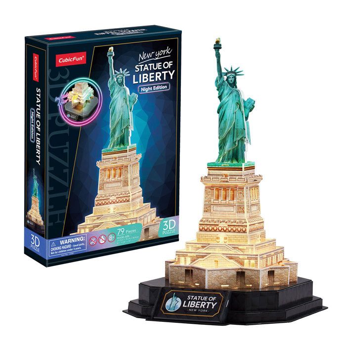 Puzzle 3D - Statue de la Liberté LED - 79 pièces - Facile à assembler - Décoration intérieure