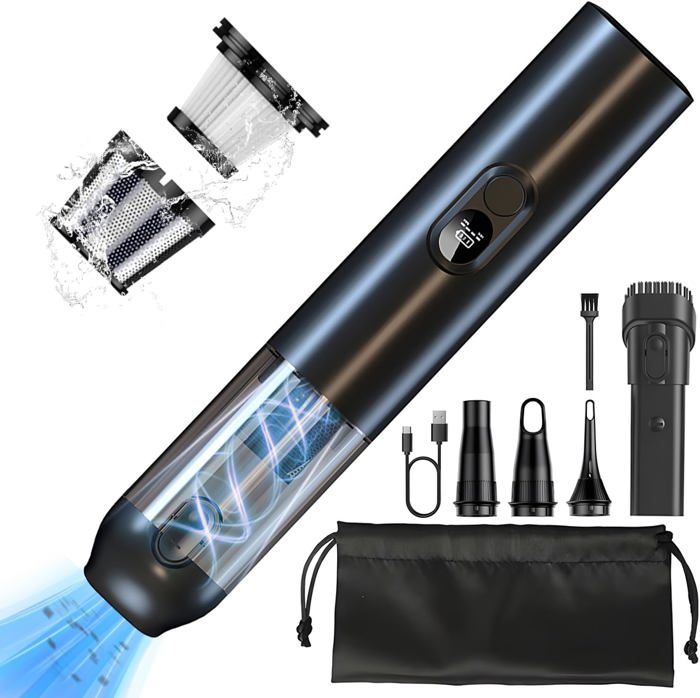 Aspirateur à Main Sans Fil, Aspirateur De Bureau Sans Fil Rechargeable 120 W Puissant Aspirateur De Voiture Silencieux 2600 Mah 30 Minutes 95346887