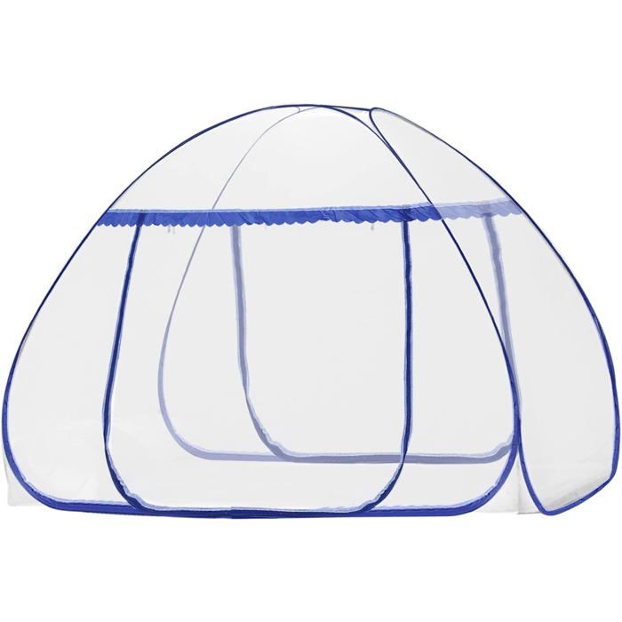 Moustiquaire de Lit Pop Up pour Intérieur et Extérieur avec Fermeture à Glissière Accessoires de Literie 180 * 200 * 150CM