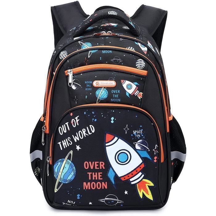 Sac dos dcole pour enfant garon - Cartable Impermable en Oxford pour Garcon - Noir YYV