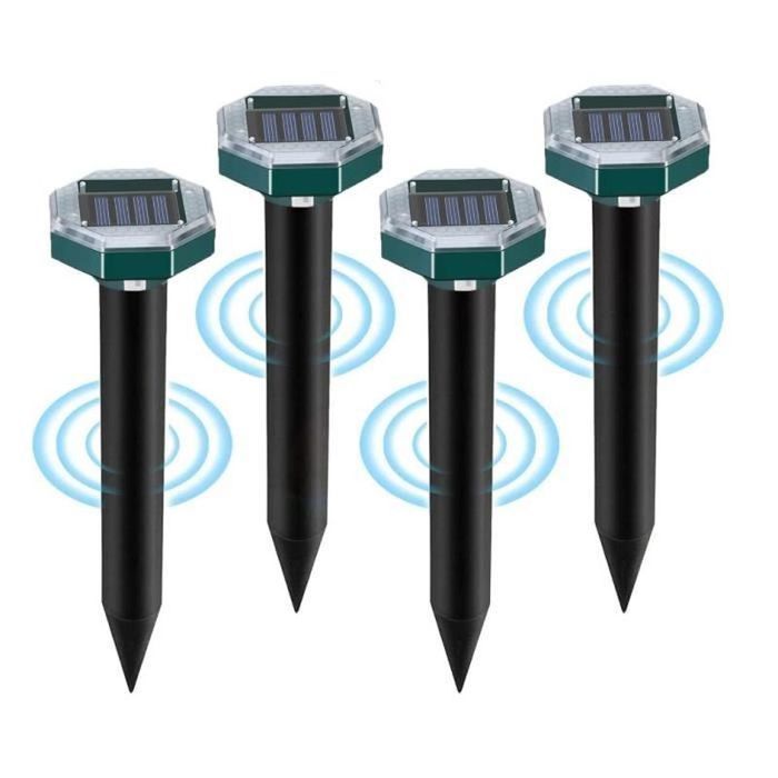 Répulsif Solaire Pour Taupes Et Rongeurs WUGEIN - Lot De 4 Pièces, Ultrasons Imperméables, Efficace Jardin Et Camping
