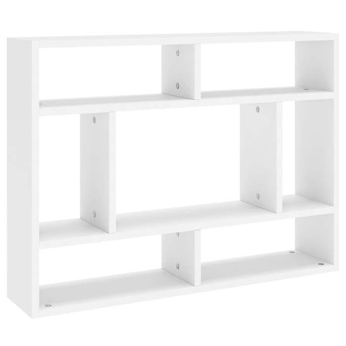 791248& Étagère murale - Salle de Bain - Blanc 75x16x55 cm - Bois - Panneaux de particules