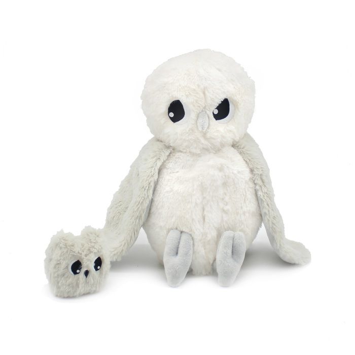 Peluche - LES DÉGLINGOS - Chouette Polaire - Maman et Bébé - 24 cm - Douceur et Tendresse