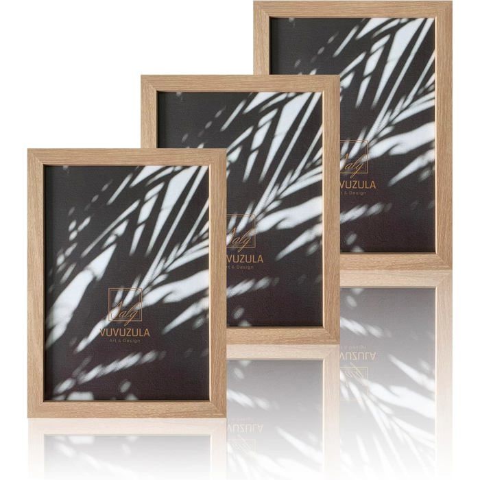 Lot de 3 cadres photo A4 en bois MDF - 21 x 30 cm - Format A4 - Pour ...