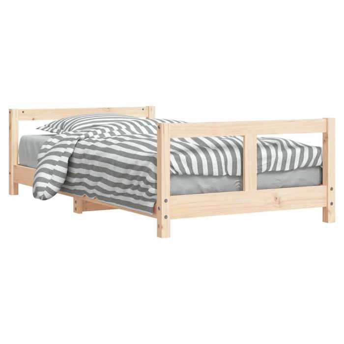 Lit denfant en bois massif - VIDAXL - 80x160 cm - Bois de pin massif - Lattes robustes - Brun - À monter soi-même