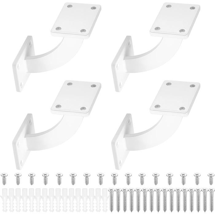 Lot de 4 Supports de Main Courante, Noir Porte-Mains Courantes pour