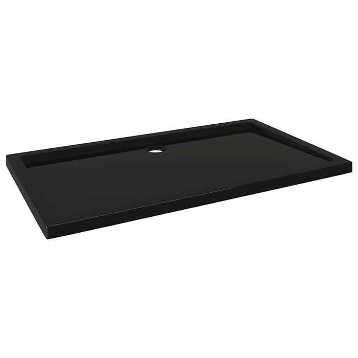 Receveur de douche rectangulaire - 70x120x4 cm - Noir - ABS renforcé fibre de verre - Seuil bas - Résistant aux rayures