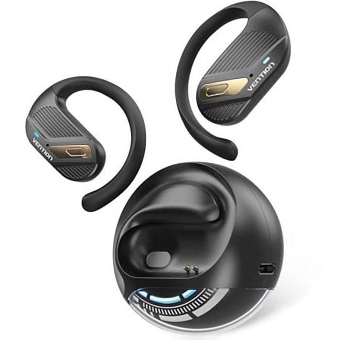 Casque Bluetooth sans fil - Vention - Bluetooth 5.4 - OpenBeat O12 - Autonomie 7 h - Oreille ouverte - Noir