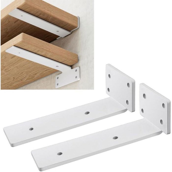 (Blanc 15 cm) Lot de 2 supports détagère robustes pour montage mural capacité de charge de 75 kg support de suspension e