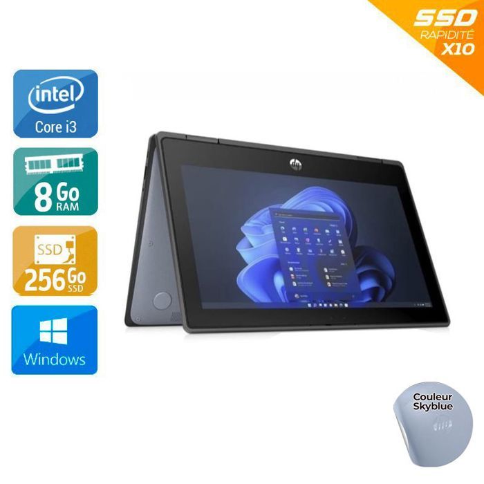 HP Pro x360 Fortis G10 116 i3 Gen 12 8Go RAM 256Go SSD Windows 11 - Hewlett packard