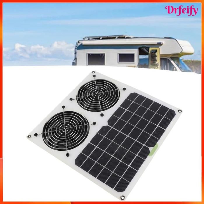 Ventilateur solaire - AKOZON - 100W - Double 12 - Étanche - Grille de sécurité - Akozon