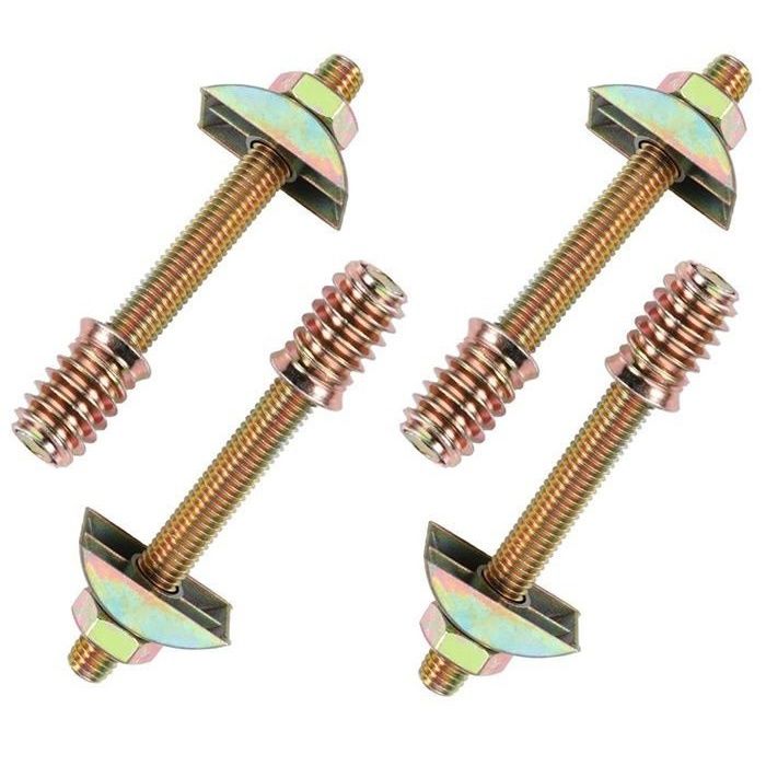 Lot de 4 raccords de meubles M8 x 100 mm 4 en 1 connecteurs de meubles en demi-lune