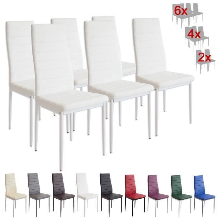 Set De 6 Chaises Milano Blanc Achat Vente Chaise Cdiscount