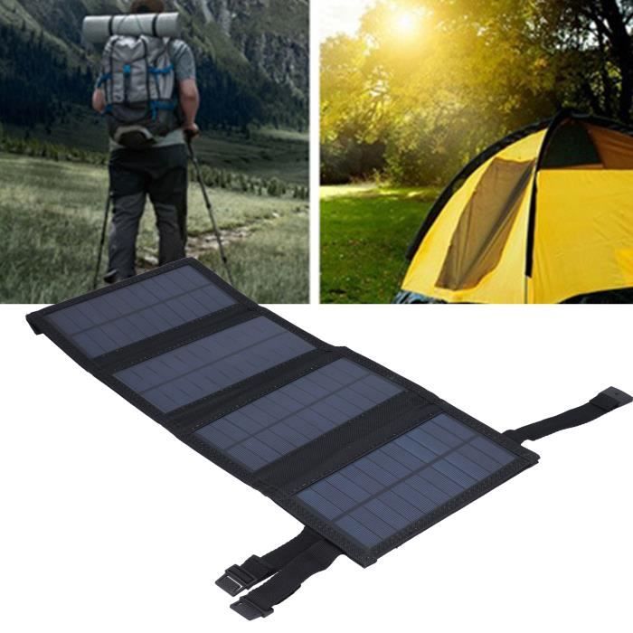 Panneau Solaire 20W 5V Portable étanche IPX6 - Pour Caméras De Sécurité Sans Fil, Avec Support 360° - 1