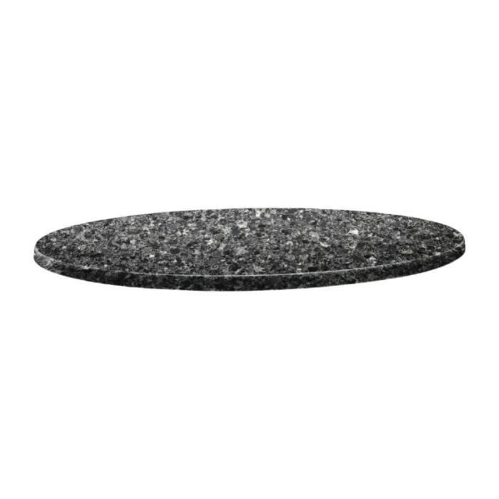 Plateau De Table Rond Granite Noir 60cm Achat Vente Plat De