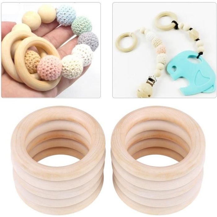 10pcs Anneau De Dentition En Bois Naturel Jouet En Bois Bracelet Bricolage Artisanat Pour Bebe Xiu Cdiscount Puericulture Eveil Bebe