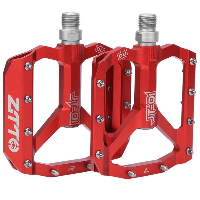 ZTTO VTT Pédales En Alliage D'aluminium Roulement De Bicyclette Repose-Pied Pièces Vélo (Rouge)-GUA