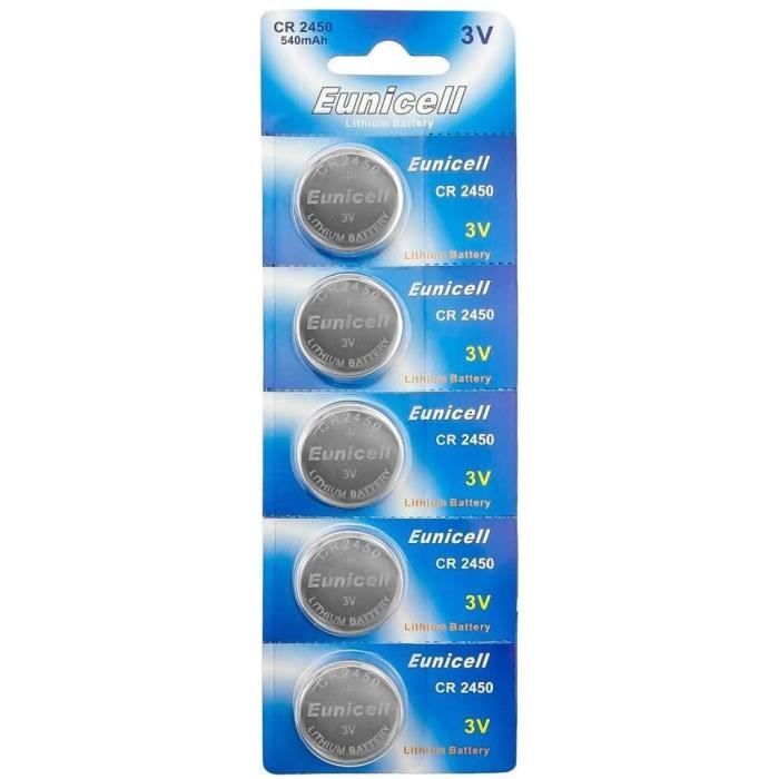 Lot De 2 Piles Bouton CR2450 Lithium 3V Energizer - Capacité 0,6 Ah, Date D'expiration 2029, Garantie 1 An