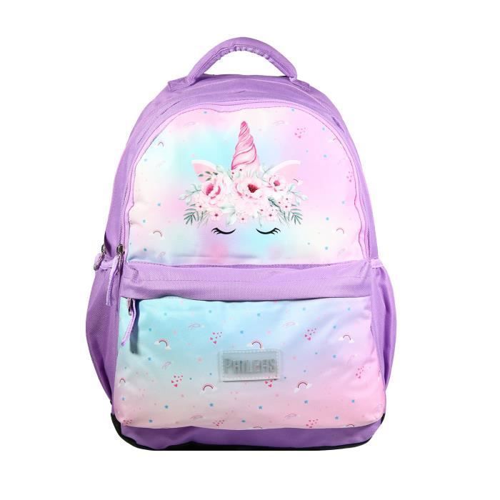 Bagtrotter Phileas Astuccio Rotondo Scuola Per Bambina - Rosa Con Ballerine, In Poliestere, 22x7x7 Cm