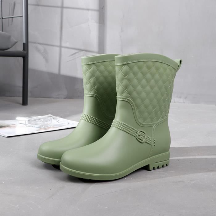 Vert 36 Bottes de p che en caoutchouc antid rapantes pour femmes