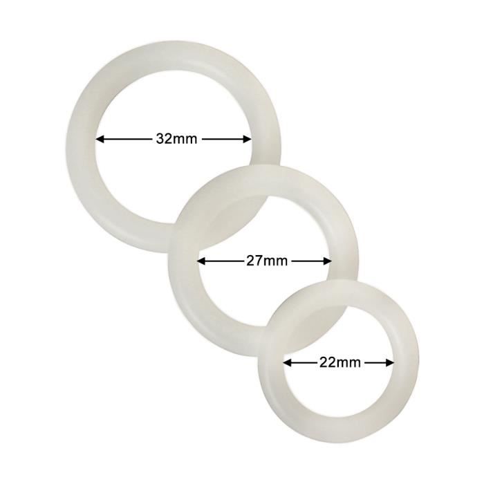 3 pièces Blanc-Anneau pénien en silicone pour hommes, anneau pénien,  retard'éjaculation, jouet sexuel, reliur