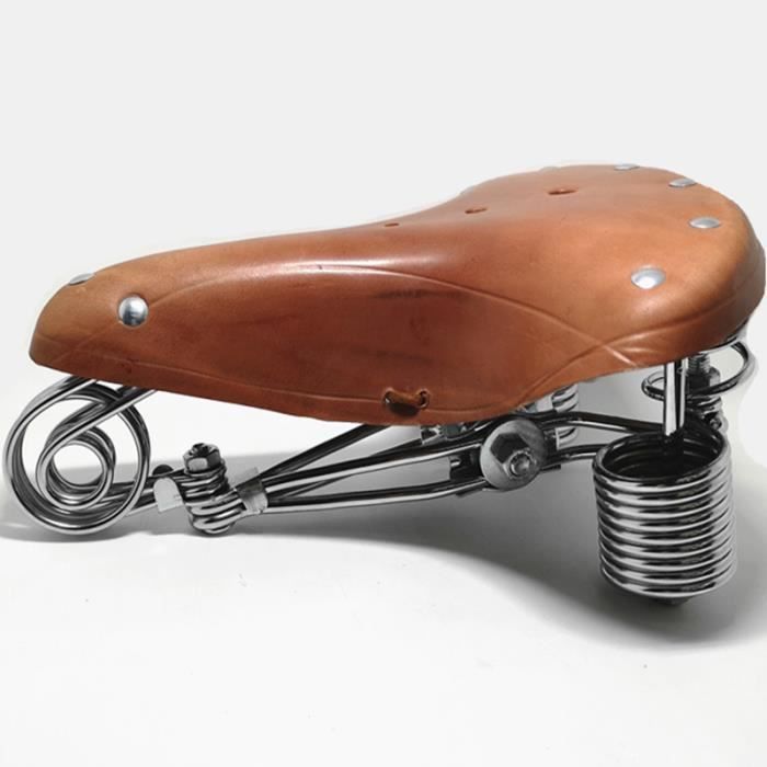 Brun Selle de velo vintage G46 100 cuir de vachette cadre metallique renforce style ancien Cdiscount Sport