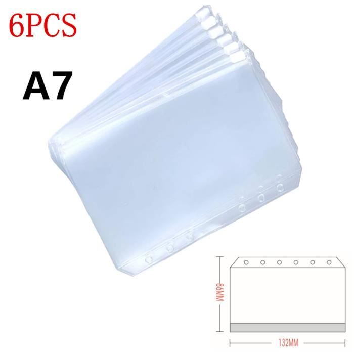 Lot De 20 Pochettes Plastique A6 à Fermeture Zip - Translucide, 6 Trous, Imperméable - Pour Documents, Cartes, Budget - 12