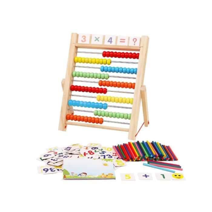 Boulier éducatif Pour Enfants Athéatiques – Cadre De Coptage En Bois à 10 Rangées Avec