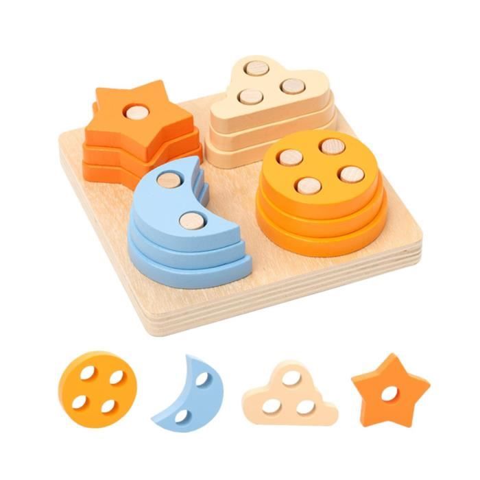 Jouets à Empiler et de Tri Jouet en Bois Bébé 1 an Jouets d'Éveil