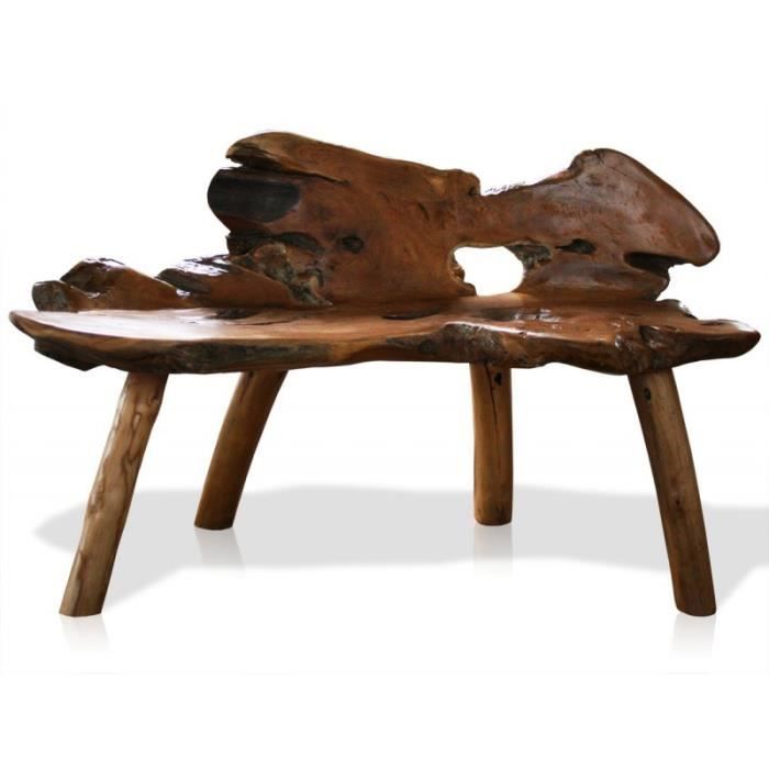 Banc En Bois De Racine De Teck Massif Achat Vente Banc Cdiscount