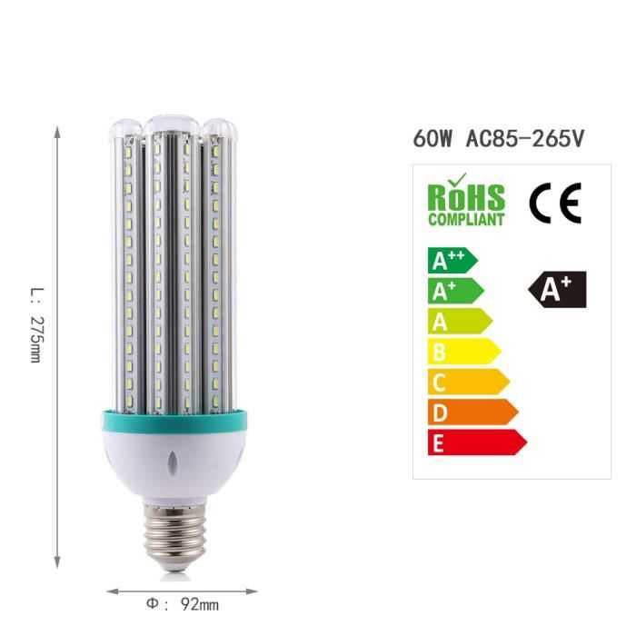 60w Ampoule Led A Economie D Energie E40 Blanc Lumiere Achat