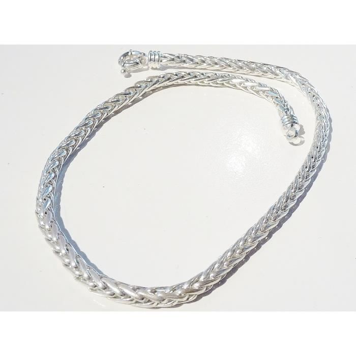 Chaîne / Collier Rond En Argent Plaqué - Unisexe - Neuf Sous Emballage - Fabriqué En France