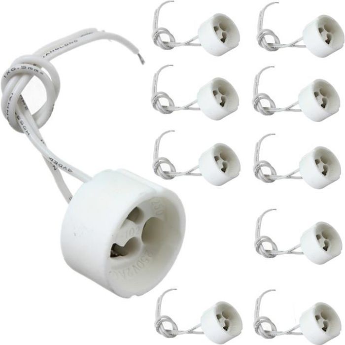 NEUFU 10x DOUILLE Prise Socket Adaptateur GU10 Pour LED Ampoule Lampe SPOT CULOT HALOGENE NEUFU 10x DOUILLE Prise Socket Adaptateur GU10 Pour LED Ampoule Lampe SPOT CULOT HALOGENE