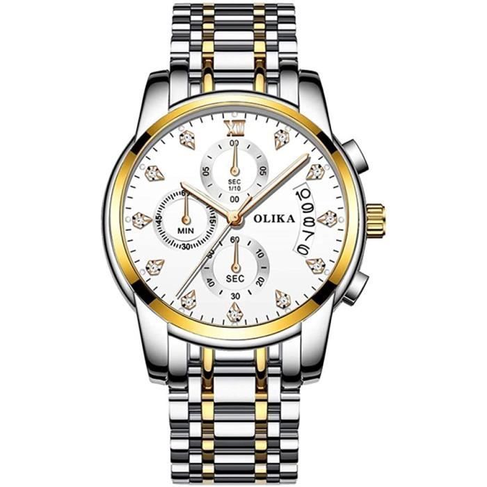 Montres Bracelet Montre Fashion tanche 7 Perles en Acier Massif