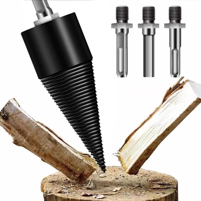 Foret À Bois pour Fendre du Bois 42mmFendeuse à Bois PerceuseTige Conique Pour Fendeuse à