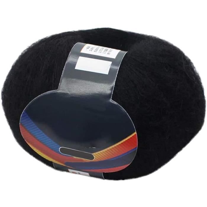 Pelotes De Laine Mélange Mohair / Peluche Et Lurex - Couleur Noire Avec Fils Colorés